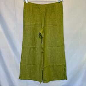 Monika Turtle Studio 100% Linen Wide Leg Pants Women's Size Medium High Rise
